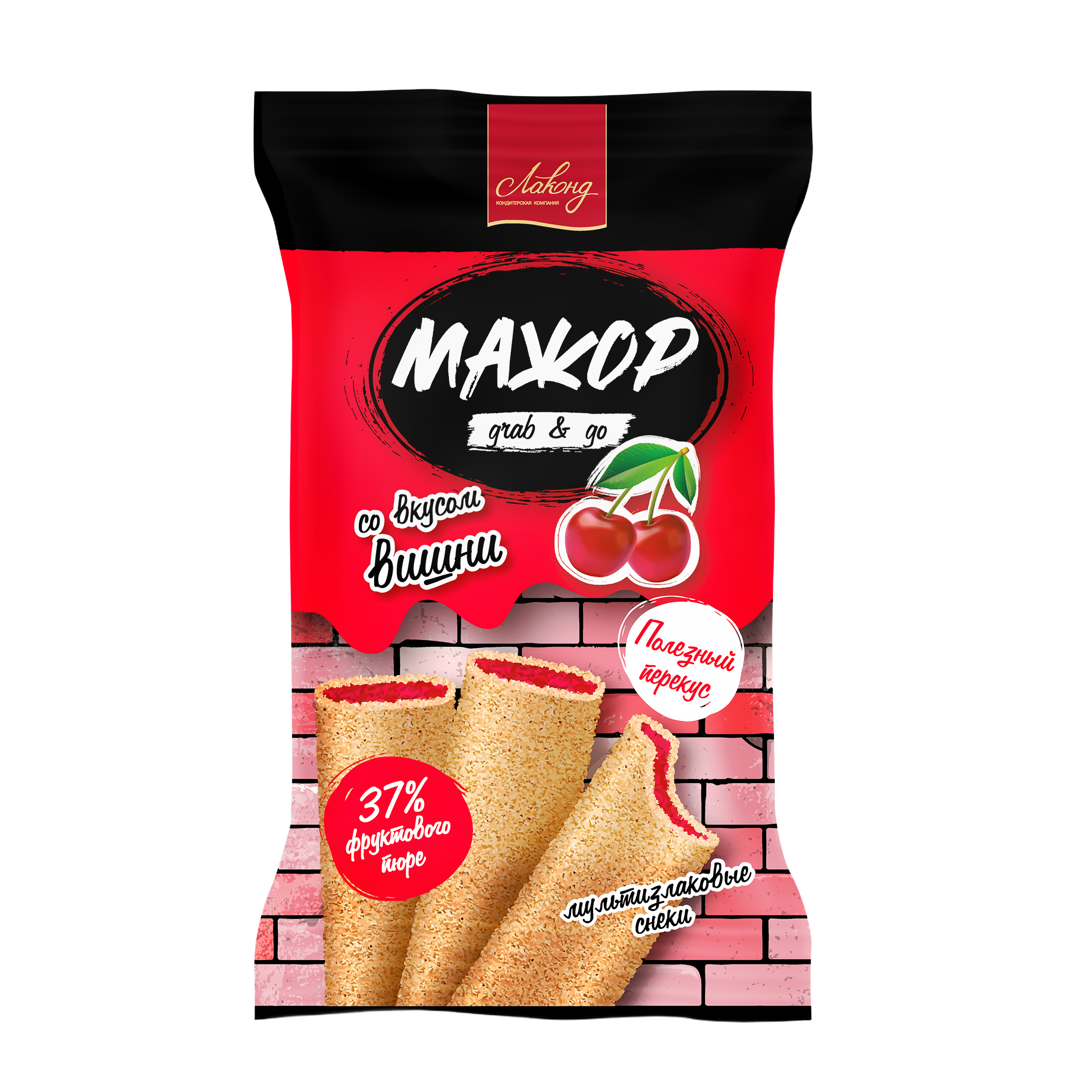 Воздушные батончики «Мажор» со вкусом вишни, 160г