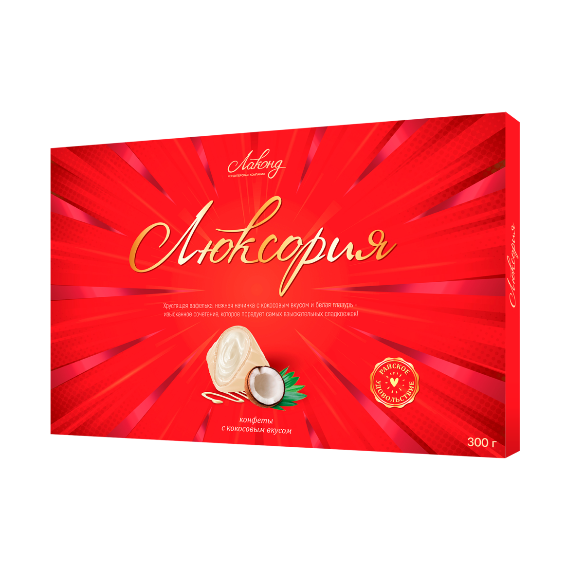 "Lyuksoriya" with Coconut taste" NO SUGAR ADDED, 300g